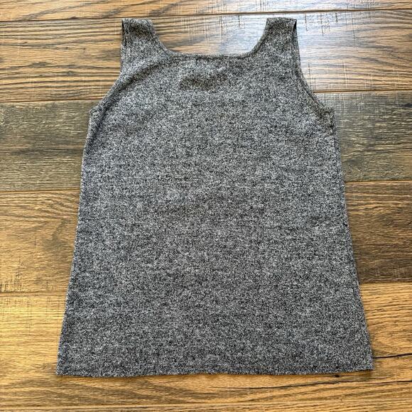 Vintage Chico’s Design Linen Cotton Knit Tank Top Size 2 Gray Sleeveless - Picture 2 of 5
